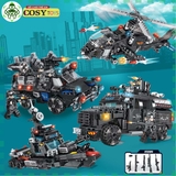 Đồ chơi xếp hình lắp ghép xe quân sự loại 4 trong 1 với 415 mảnh ghép cho bé