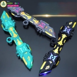 Đồ chơi kiếm ánh sáng lazer phiên bản 2 đầu đổi màu xoay 360 độ cho bé