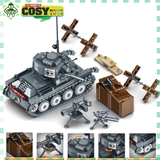Đồ chơi lắp ghép xếp hình xe bộ binh chiến đ.ấu màu xám với 521 mảnh ghép