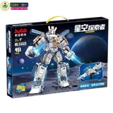 Đồ chơi lắp ghép xếp hình chiến binh biến hình tàu vũ trụ với 451 chi tiết