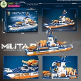 Đồ chơi lắp ghép xếp hình tàu chiến, xe tăng quân sự đẹp nhiều màu sắc từ 393-432 chi tiết cho bé