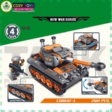 Đồ chơi lắp ghép xếp hình xe tăng quân sự mẫu tiger với 260 chi tiết