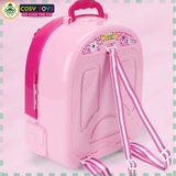 Đồ chơi vali trang điểm 3 trong 1 vừa làm phòng trang điểm-căn phòng búp bê và vali đeo cho bé