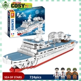 Đồ chơi lắp ghép xếp hình tàu khu trục cỡ lớn cao cấp với 724 mảnh ghép