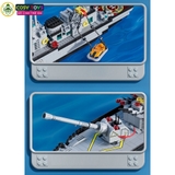 Đồ chơi lắp ghép xếp hình tàu chiến đấu cao cấp 6 trong 1 mẫu mới kèm trực thăng, tàu nhỏ và các nhân vật thủy thủ với 1456 mảnh ghép