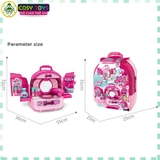 Đồ chơi vali trang điểm 3 trong 1 vừa làm phòng trang điểm-căn phòng búp bê và vali đeo cho bé