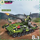 Đồ chơi lắp ghép xếp hình xe tăng quân sự mẫu 8 in 3 xếp được nhiều mẫu xe nhỏ với hơn 645 chi tiết