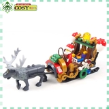 Đồ chơi lắp ghép xếp hình ông già noel cưỡi xe tuần lộc phát quà với 221 mảnh ghép