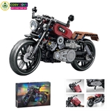 Đồ chơi lắp ghép xếp hình xe moto thể thao màu đỏ cỡ lớn với 469 mảnh ghép cho bé