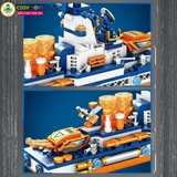 Đồ chơi lắp ghép xếp hình tàu chiến, xe tăng quân sự đẹp nhiều màu sắc từ 393-432 chi tiết cho bé