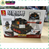 Đồ chơi lắp ghép xếp hình xe tăng quân sự mẫu tiger với 260 chi tiết