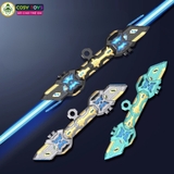 Đồ chơi kiếm ánh sáng lazer phiên bản 2 đầu đổi màu xoay 360 độ cho bé