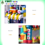 Đồ chơi lắp ghép xếp hình cửa hàng cà phê, tiệm giặt, shop tommy.... di động cỡ lớn với 302 mảnh ghép