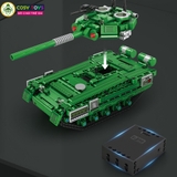 Đồ chơi xếp hình lắp ghép mô hình xe tăng T90 mới có động cơ điều khiển từ xa với 602 chi tiết cho bé