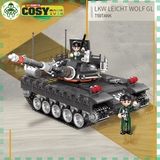 Đồ chơi lắp ghép xếp hình xe tăng quân sự có khớp xoay linh hoạt với 607 mảnh ghép