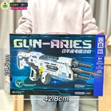 Đồ chơi lắp ghép xếp hình s,ung phóng laze nhiều nòng với 438 chi tiết cho bé