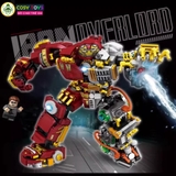 Đồ chơi lắp ghép xếp hình Ironman trong bộ giáp kết hợp đỏ xanh với hơn 552 chi tiết