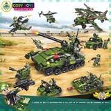 Đồ chơi lắp ghép xếp hình xe tăng quân sự mẫu 8 in 3 xếp được nhiều mẫu xe nhỏ với hơn 645 chi tiết