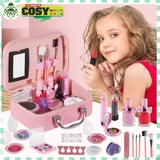Đồ chơi hộp trang điểm kèm dụng cụ làm đẹp sơn móng, son môi và hơ móng tay...cho bé