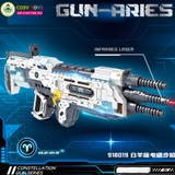 Đồ chơi lắp ghép xếp hình s,ung phóng laze nhiều nòng với 438 chi tiết cho bé