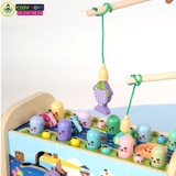 Đồ chơi đập chuột kèm đàn gỗ và thả động vật, xếp hình, câu cá ....7 trong 1 cho bé