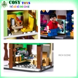 Đồ chơi lắp ghép xếp hình cửa hàng cà phê, tiệm giặt, shop tommy.... di động cỡ lớn với 302 mảnh ghép