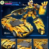 Đồ chơi lắp ghép xếp hình xe thể thao biến hình 2 trong 1 thành robot với 395-398-403-413 chi tiết cho bé