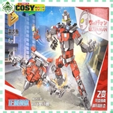 Đồ chơi lắp ghép xếp hình robot Ultraman biến hình máy bay với 430 mảnh ghép