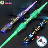 Đồ chơi kiếm ánh sáng lazer phiên bản 2 đầu đổi màu xoay 360 độ cho bé