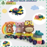 Đồ chơi lắp ghép xếp hình lắp ráp đoàn tàu thú cưng với 158 chi tiết