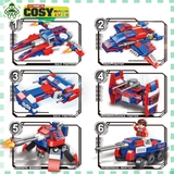 Đồ chơi lắp ghép xếp hình Optimus Prime 2 trong 1 mẫu robot biến thành siêu xe với 509 pics