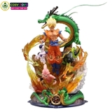 Mô hình DragonBall Goku quấn rồng đại chiến Majinbuu , Cell , frieza - Cao 23cm - nặng 1kg - Dragon Ball