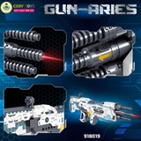 Đồ chơi lắp ghép xếp hình s,ung phóng laze nhiều nòng với 438 chi tiết cho bé