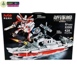 Đồ chơi lắp ghép xếp hình siêu nhân biến hình tàu chiến 2 trong 1 với 420 chi tiết