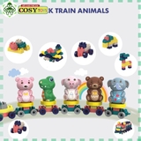 Đồ chơi lắp ghép xếp hình lắp ráp đoàn tàu thú cưng với 158 chi tiết