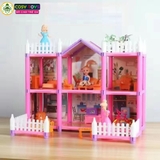 Đồ chơi lắp ghép ngôi nhà villa búp bê cao cấp với đầy đủ vật dụng, đồ dùng cho bé