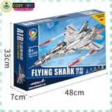 Đồ chơi lắp ghép xếp hình máy bay tiêm kích phản lực J-15 Flying Shark mẫu lớn cao cấp với 1268 mảnh ghép
