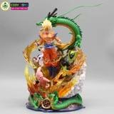 Mô hình DragonBall Goku quấn rồng đại chiến Majinbuu , Cell , frieza - Cao 23cm - nặng 1kg - Dragon Ball