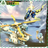 Đồ chơi lắp ghép xếp hình máy bay trực thăng ShuriCopter của Jane ninjago với 477 mảnh ghép