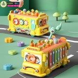 Đồ chơi xe đa năng đập chuột và thả hình khối vận động mẫu mới cho bé