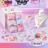 Đồ chơi hộp trang điểm gấu 425 làm vòng tay, vòng cổ với nhiều mẫu thủ công thoả sức sáng tạo cho bé