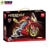 Đồ chơi lắp ghép xếp hình xe mô tô thể thao có đế đỡ trang trí mẫu lớn với 786-789 mảnh ghép cho bé