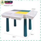 Đồ chơi bàn chơi xếp hình lắp ghép cầu trượt đa năng kèm ghế ngồi với 110 chi tiết cho bé