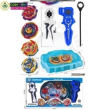 Đồ chơi đấu trường con quay gồm 4 con quay siêu tốc kèm tay kéo cho bé