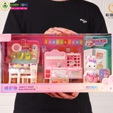 Đồ chơi búp bê thỏ mô hình gian bếp cùng các phụ kiện nhà bếp cho bé