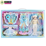 Đồ chơi búp bê mô nàng tiên cá kèm váy và phụ kiện gương, lược, vương miện cho bé
