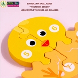 Đồ chơi tranh gỗ ghép 3 trong 1 theo chủ đề, làm bằng gỗ thông an toàn cho bé