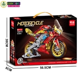 Đồ chơi lắp ghép xếp hình xe mô tô thể thao có đế đỡ trang trí mẫu lớn với 786-789 mảnh ghép cho bé