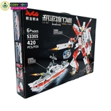 Đồ chơi lắp ghép xếp hình siêu nhân biến hình tàu chiến 2 trong 1 với 420 chi tiết