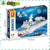 Đồ chơi lắp ghép xếp hình tàu khu trục cỡ lớn cao cấp với 724 mảnh ghép
